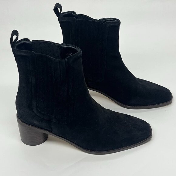 Boden Round Heel Black Suede Chelsea Boots Size 39 8.5 NIB - Picture 6 of 6
